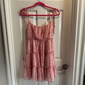 Floral Pink Sleeveless Dress